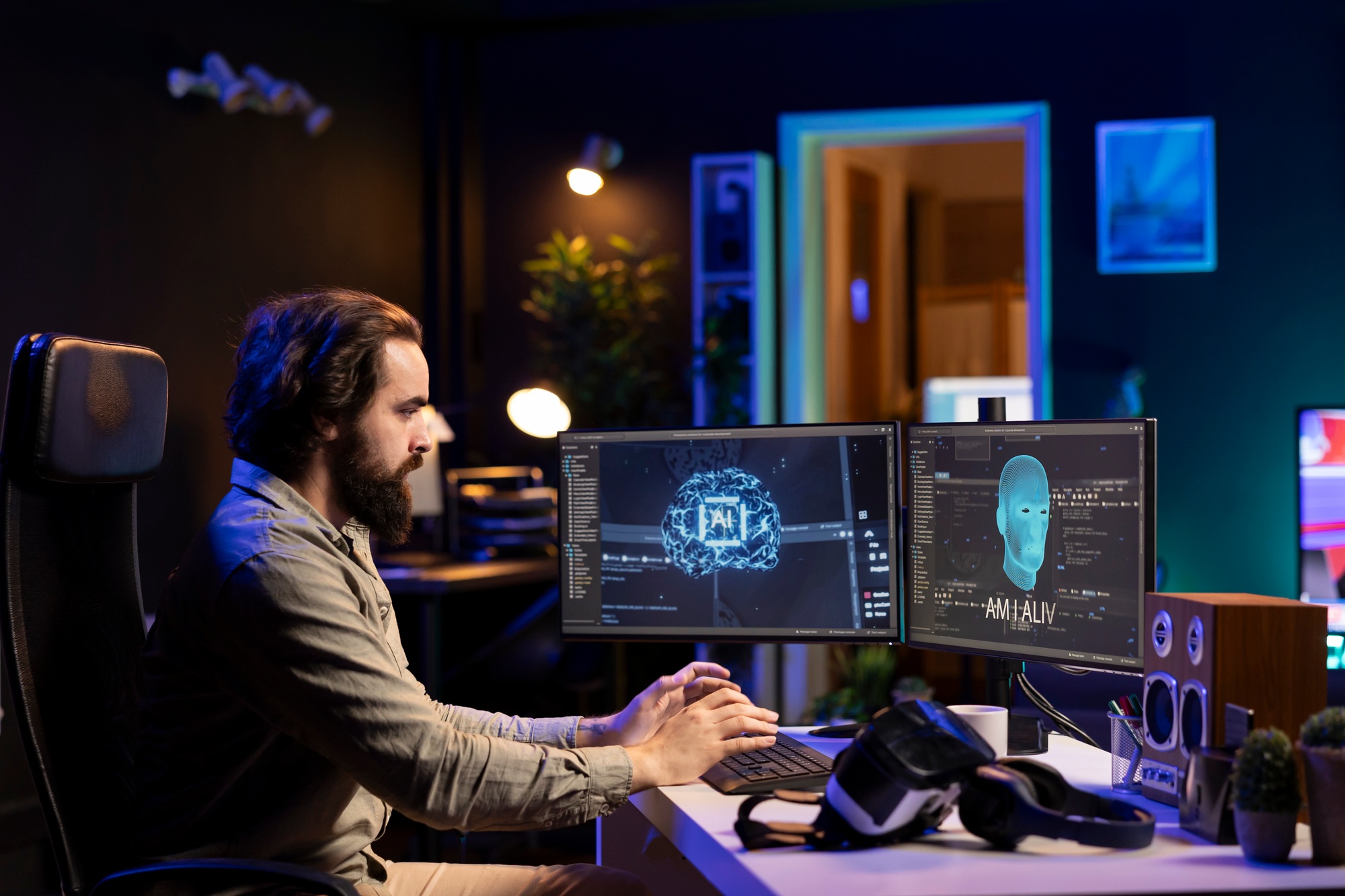 Man scared while programming after AI becomes sentient